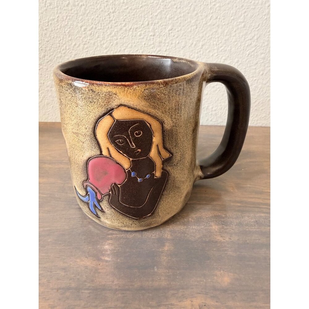 Mara Stoneware Zodiac Mug Aquarius Pottery Coffee Mug 16oz